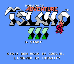 Adventure Island 3 - Googie Edition Title Screen